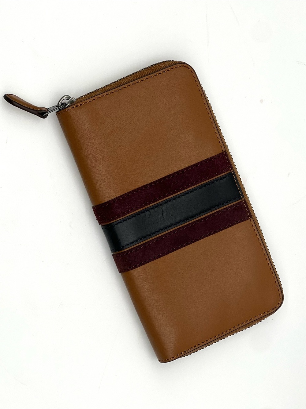 Coach Taupe Leather Patch Logo Wallet